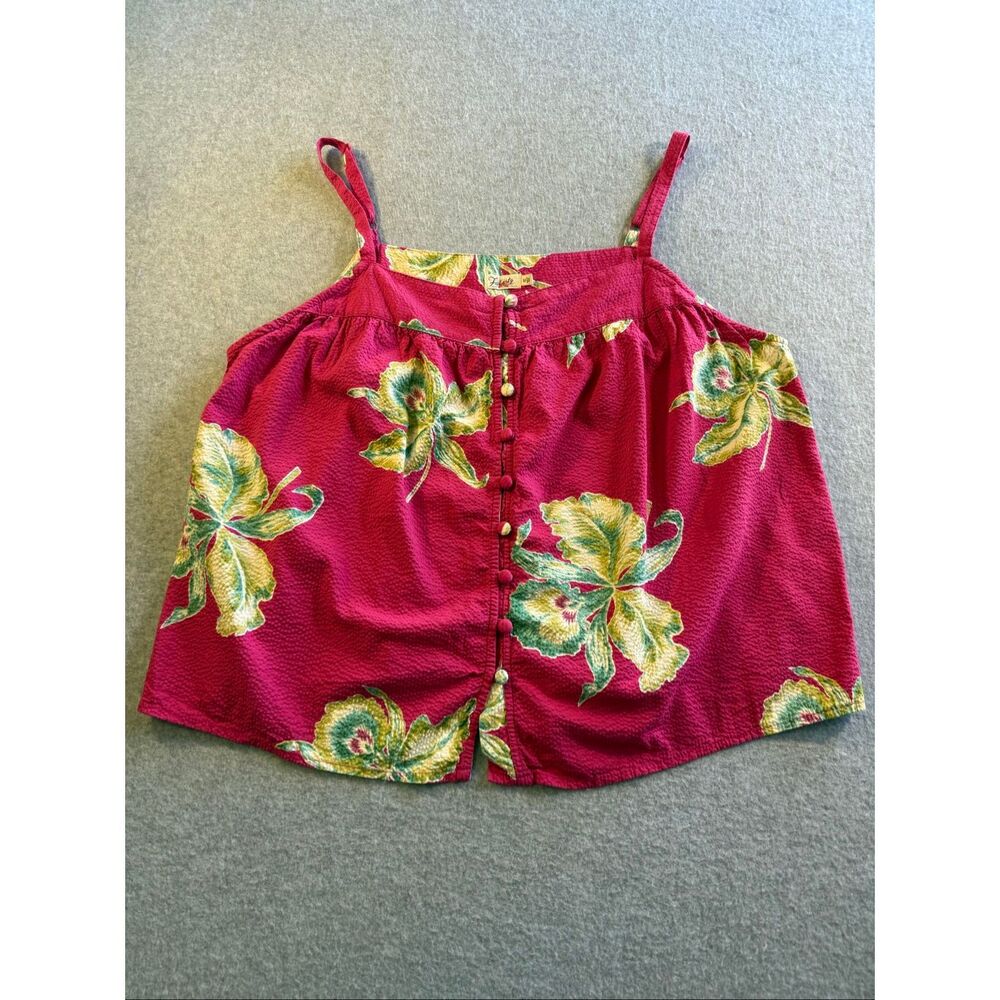 Faherty Boho Marina Seersucker Orchid Blossom Camisole M